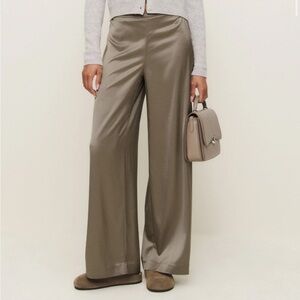 Reformation Norah Wide Leg Satin Pant